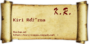 Kiri Rózsa névjegykártya
