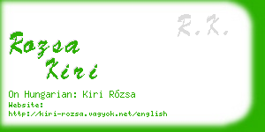 rozsa kiri business card